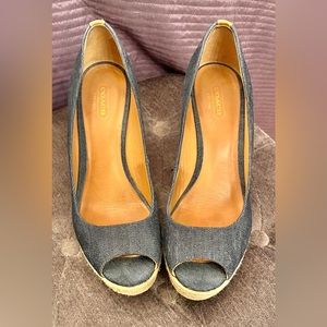 Coach denim wedge